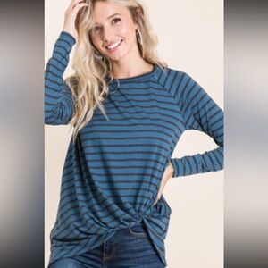 Striped Blue Women's Top